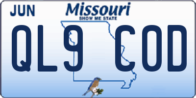 MO license plate QL9C0D