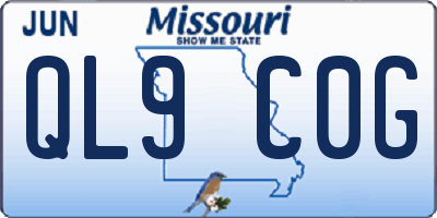 MO license plate QL9C0G