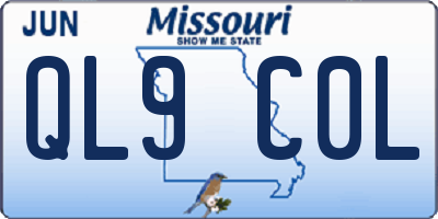MO license plate QL9C0L