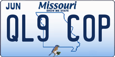 MO license plate QL9C0P