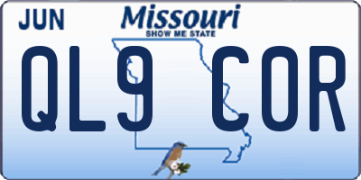 MO license plate QL9C0R