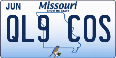 MO license plate QL9C0S