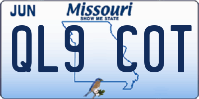 MO license plate QL9C0T