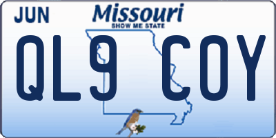 MO license plate QL9C0Y