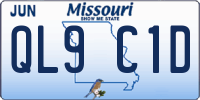 MO license plate QL9C1D