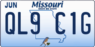 MO license plate QL9C1G