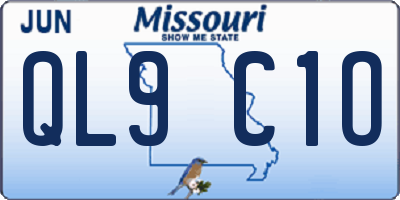 MO license plate QL9C1O
