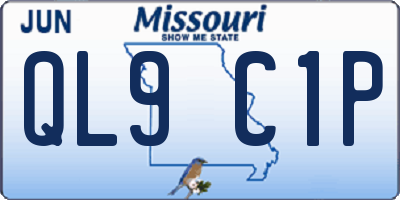 MO license plate QL9C1P
