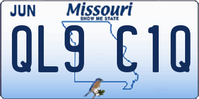 MO license plate QL9C1Q