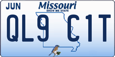MO license plate QL9C1T