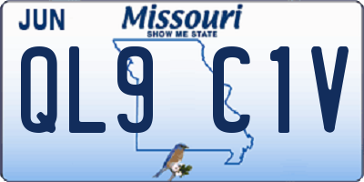 MO license plate QL9C1V
