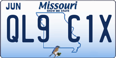 MO license plate QL9C1X