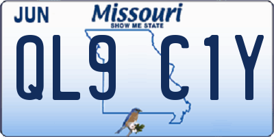 MO license plate QL9C1Y