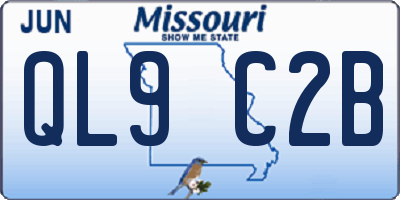 MO license plate QL9C2B