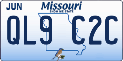 MO license plate QL9C2C