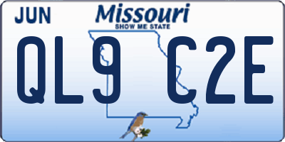 MO license plate QL9C2E