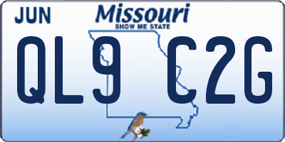 MO license plate QL9C2G