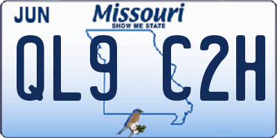 MO license plate QL9C2H