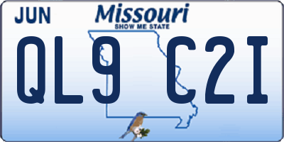 MO license plate QL9C2I