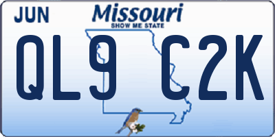 MO license plate QL9C2K