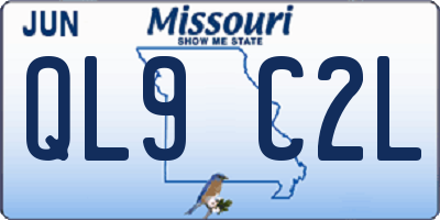 MO license plate QL9C2L