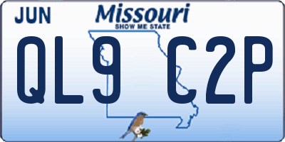 MO license plate QL9C2P