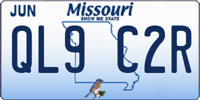 MO license plate QL9C2R