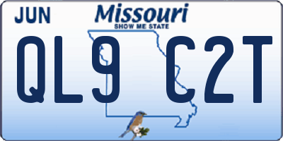 MO license plate QL9C2T