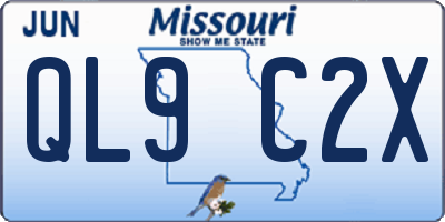 MO license plate QL9C2X