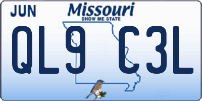 MO license plate QL9C3L