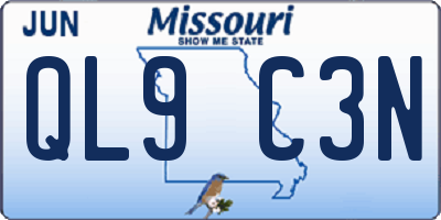 MO license plate QL9C3N