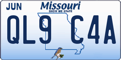 MO license plate QL9C4A
