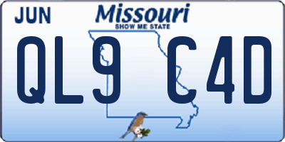 MO license plate QL9C4D