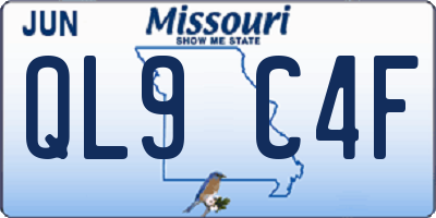 MO license plate QL9C4F