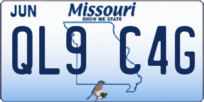 MO license plate QL9C4G