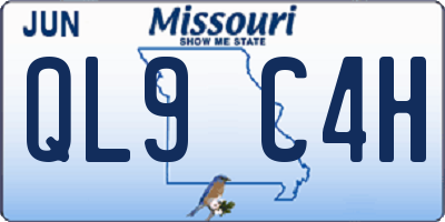 MO license plate QL9C4H
