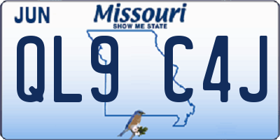 MO license plate QL9C4J
