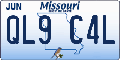MO license plate QL9C4L