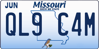 MO license plate QL9C4M