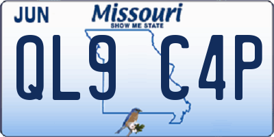 MO license plate QL9C4P