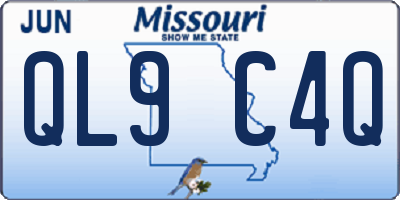 MO license plate QL9C4Q