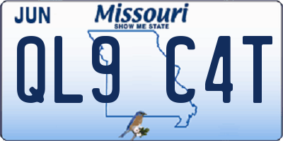 MO license plate QL9C4T