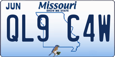 MO license plate QL9C4W