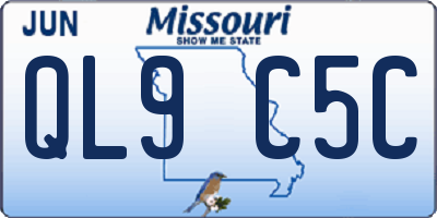 MO license plate QL9C5C
