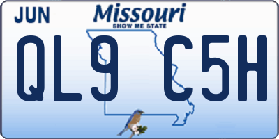 MO license plate QL9C5H
