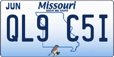 MO license plate QL9C5I