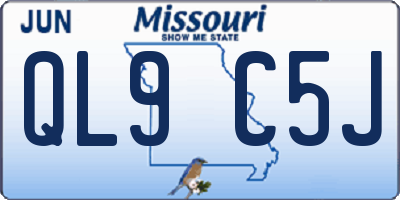 MO license plate QL9C5J