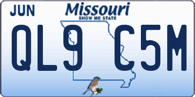 MO license plate QL9C5M