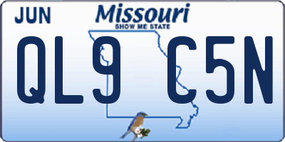 MO license plate QL9C5N