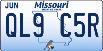 MO license plate QL9C5R